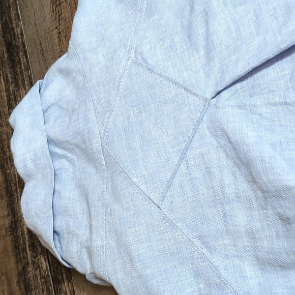 Armani Collection Linen Jacket • Swing Bubble Sleeve • Size 12 • Baby Blue - Picture 10 of 16